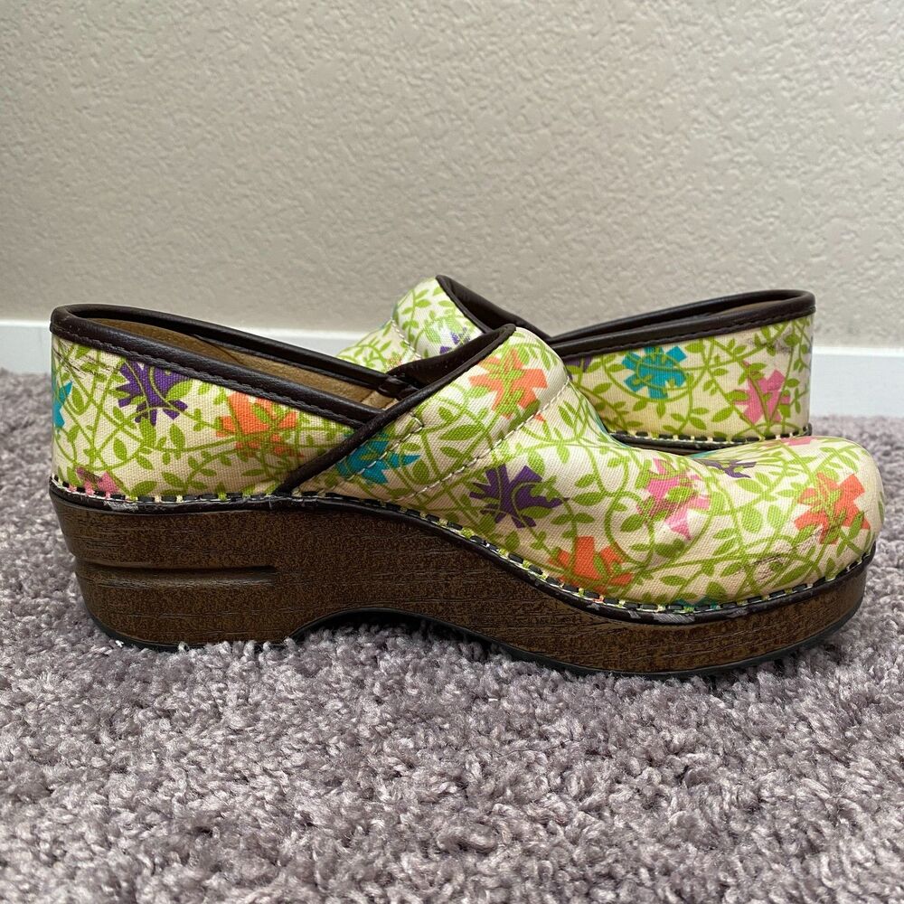 DANSKO Vegan Floral Pro Fabric Starburst Medical Nurse Mules Clogs Size 37/6.5-7 - Picture 10 of 12
